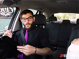Cadey Mercury learns to drive penis shift for her driver's license